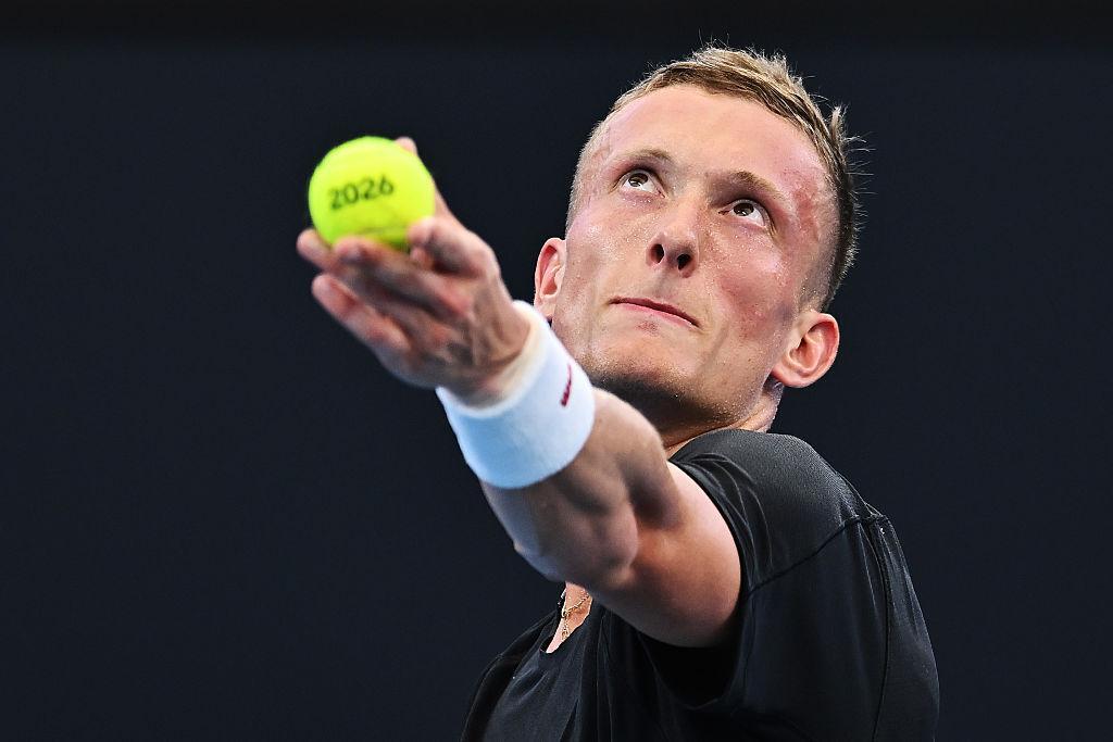 Arthur Fils during Qatar Open 2026 quarter-final against Jiri Lehecka in Doha
